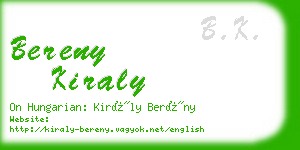 bereny kiraly business card